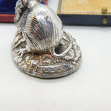 Sterling Silver Field Mouse Figurine Sculpture Vintage 1998 Birmingham