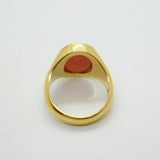18ct Yellow Gold Carnelian Agate Centurion Intaglio Signet Ring Vintage 1968 London