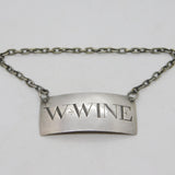 George III Sterling Silver W. 'White Wine' Decanter Label Antique c1800