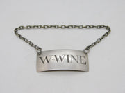 George III Sterling Silver W. 'White Wine' Decanter Label Antique c1800