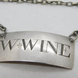 George III Sterling Silver W. 'White Wine' Decanter Label Antique c1800