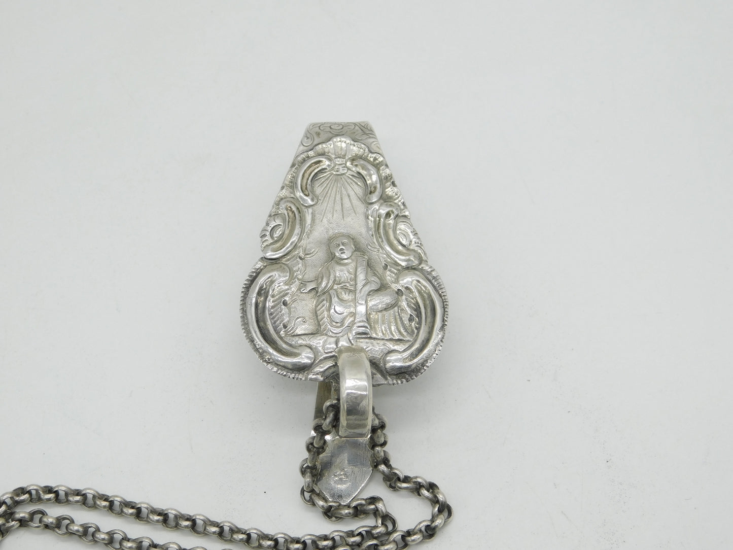 19th Century Dutch Sterling Silver Sewing Chatelaine Scissors Antique c1860