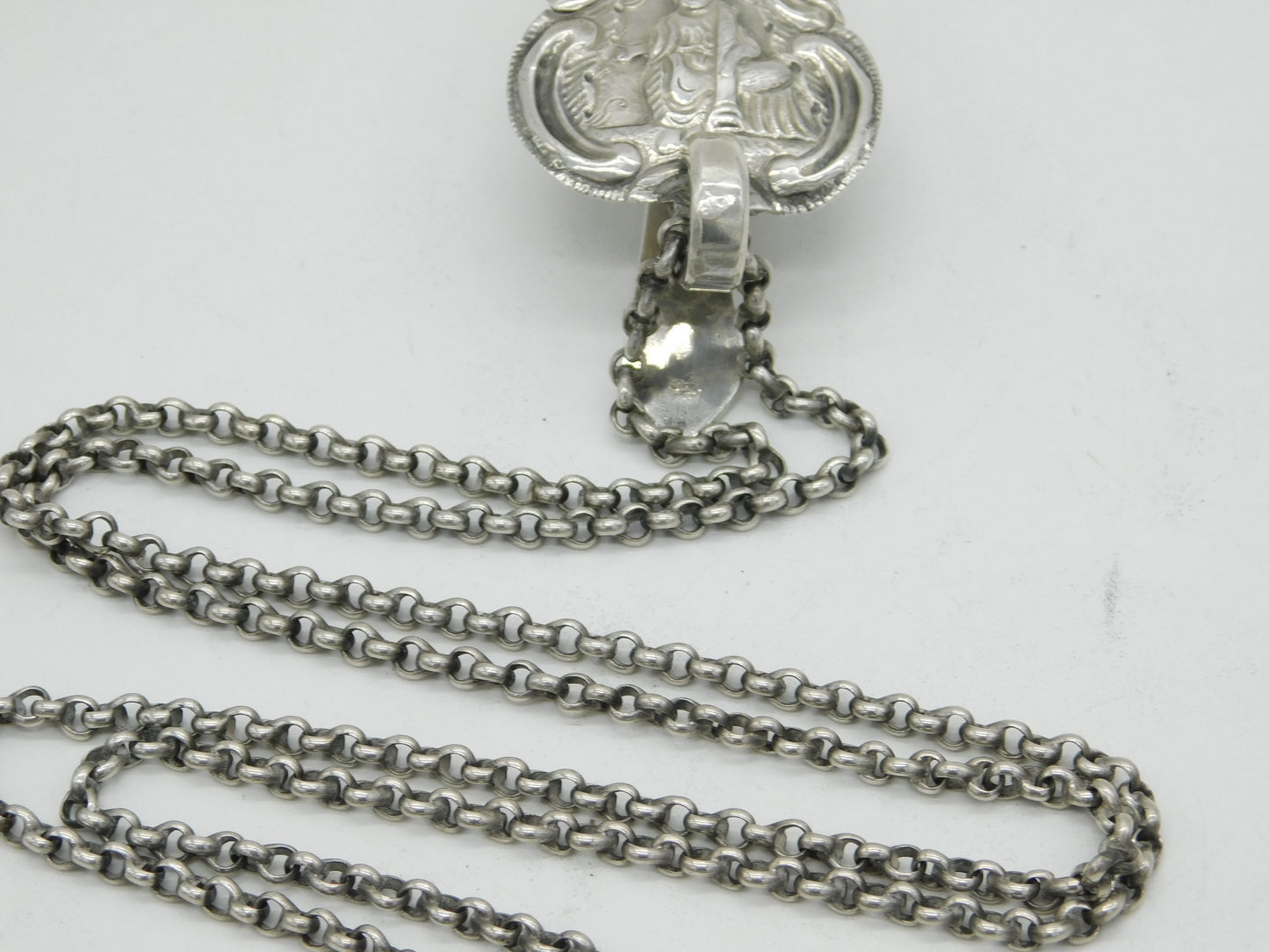 19th Century Dutch Sterling Silver Sewing Chatelaine Scissors Antique c1860