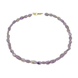 9ct Yellow Gold & Amethyst Beaded Chain Necklace Vintage c1970