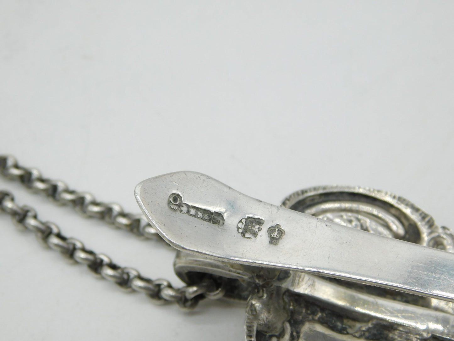 19th Century Dutch Sterling Silver Sewing Chatelaine Scissors Antique c1860