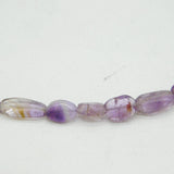 9ct Yellow Gold & Amethyst Beaded Chain Necklace Vintage c1970