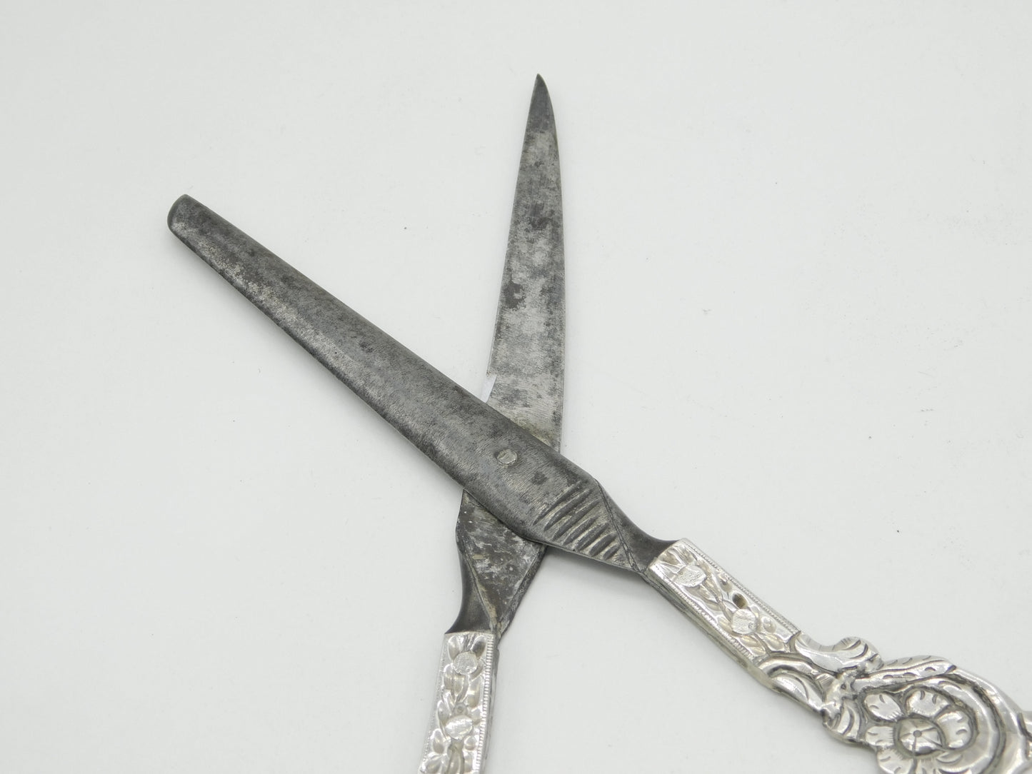 19th Century Dutch Sterling Silver Sewing Chatelaine Scissors Antique c1860