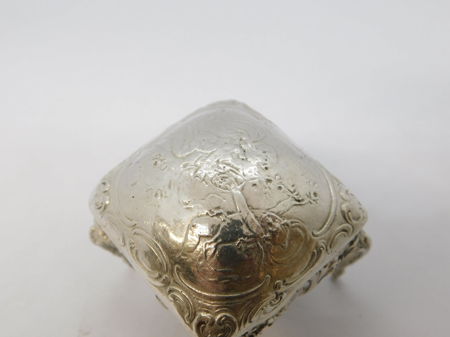 Edwardian Sterling Silver Dolls House Stool Ornament Antique 1909 London