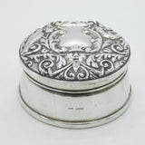 Sterling Silver Art Nouveau Pattern Jewellery Box Vintage 1992 Birmingham