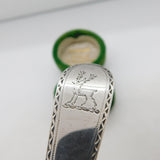 George III Sterling Silver Deer Crest Sugar Caster Spoon Antique 1774 London