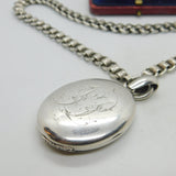 Victorian Sterling Silver Collar Double Locket Necklace Antique c1880