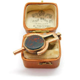 Victorian 10ct Gold, Bloodstone & Carnelian Watch Key Spinner Fob Antique c1900