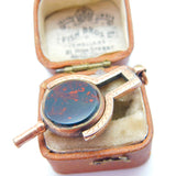 Victorian 10ct Gold, Bloodstone & Carnelian Watch Key Spinner Fob Antique c1900