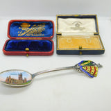 Sterling Silver & Enamel Gloucester Souvenir Spoon Antique 1912 Birmingham