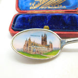 Sterling Silver & Enamel Gloucester Souvenir Spoon Antique 1912 Birmingham