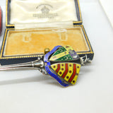 Sterling Silver & Enamel Gloucester Souvenir Spoon Antique 1912 Birmingham