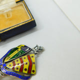Sterling Silver & Enamel Gloucester Souvenir Spoon Antique 1912 Birmingham