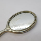 Sterling Silver Blue Guilloche Enamel Chatelaine Mirror Fob Antique 1924 Deco