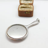Sterling Silver Chatelaine Mirror Fob Pendant 1921 Birmingham Antique Art Deco