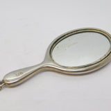 Sterling Silver Blue Guilloche Enamel Chatelaine Mirror Fob Antique 1924 Deco
