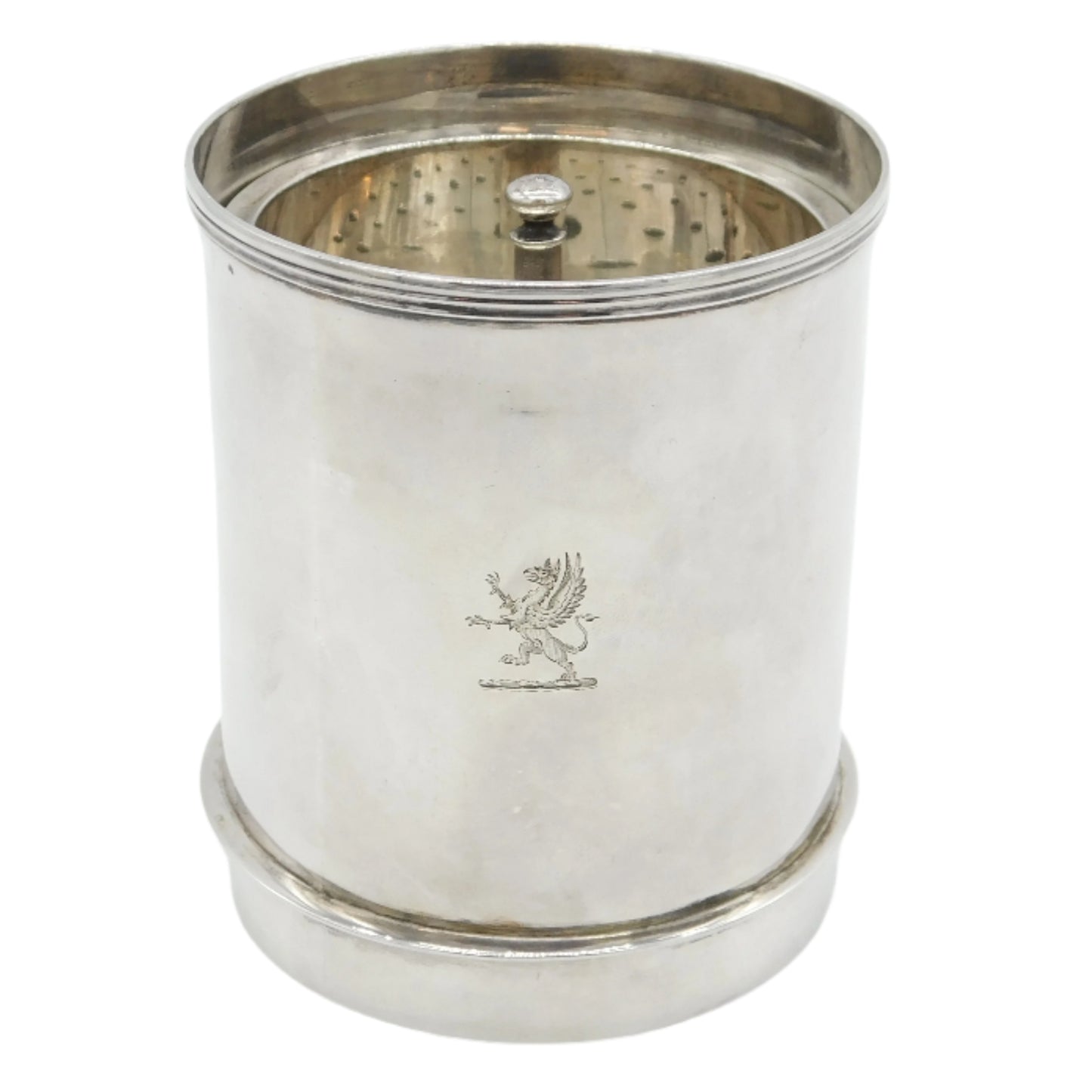 George IV Sterling Silver Sugar or Salt Crushing Barrel Antique 1827 London