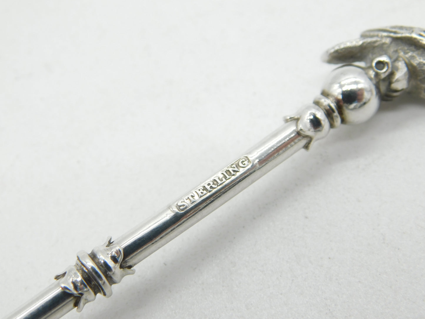 Australian Victorian Sterling Silver Kookaburra Bird Souvenir Spoon Antique c1890