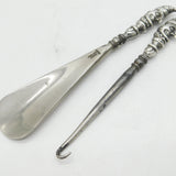 Sterling Silver Topped Mr. Punch Button Hook & Shoe Horn Antique 1911 Deco