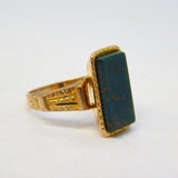 19th Century 9ct Gold Large Bloodstone Panel Signet Ring Antique c1840