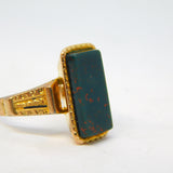 19th Century 9ct Gold Large Bloodstone Panel Signet Ring Antique c1840