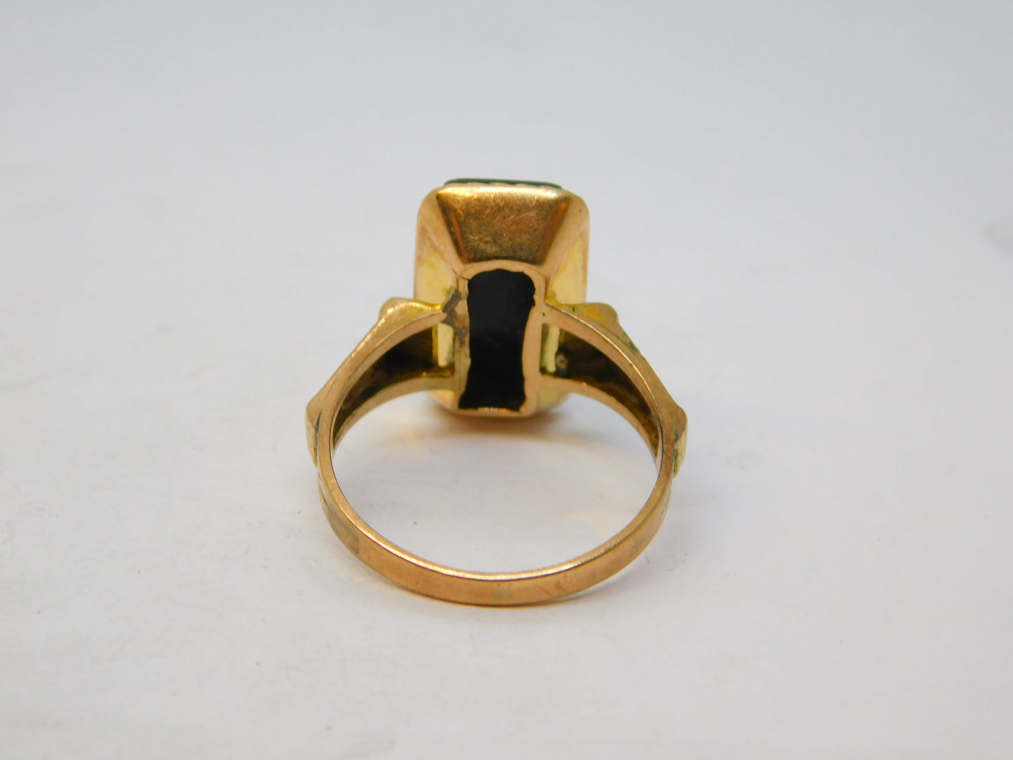 19th Century 9ct Gold Large Bloodstone Panel Signet Ring Antique c1840