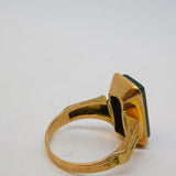 19th Century 9ct Gold Large Bloodstone Panel Signet Ring Antique c1840