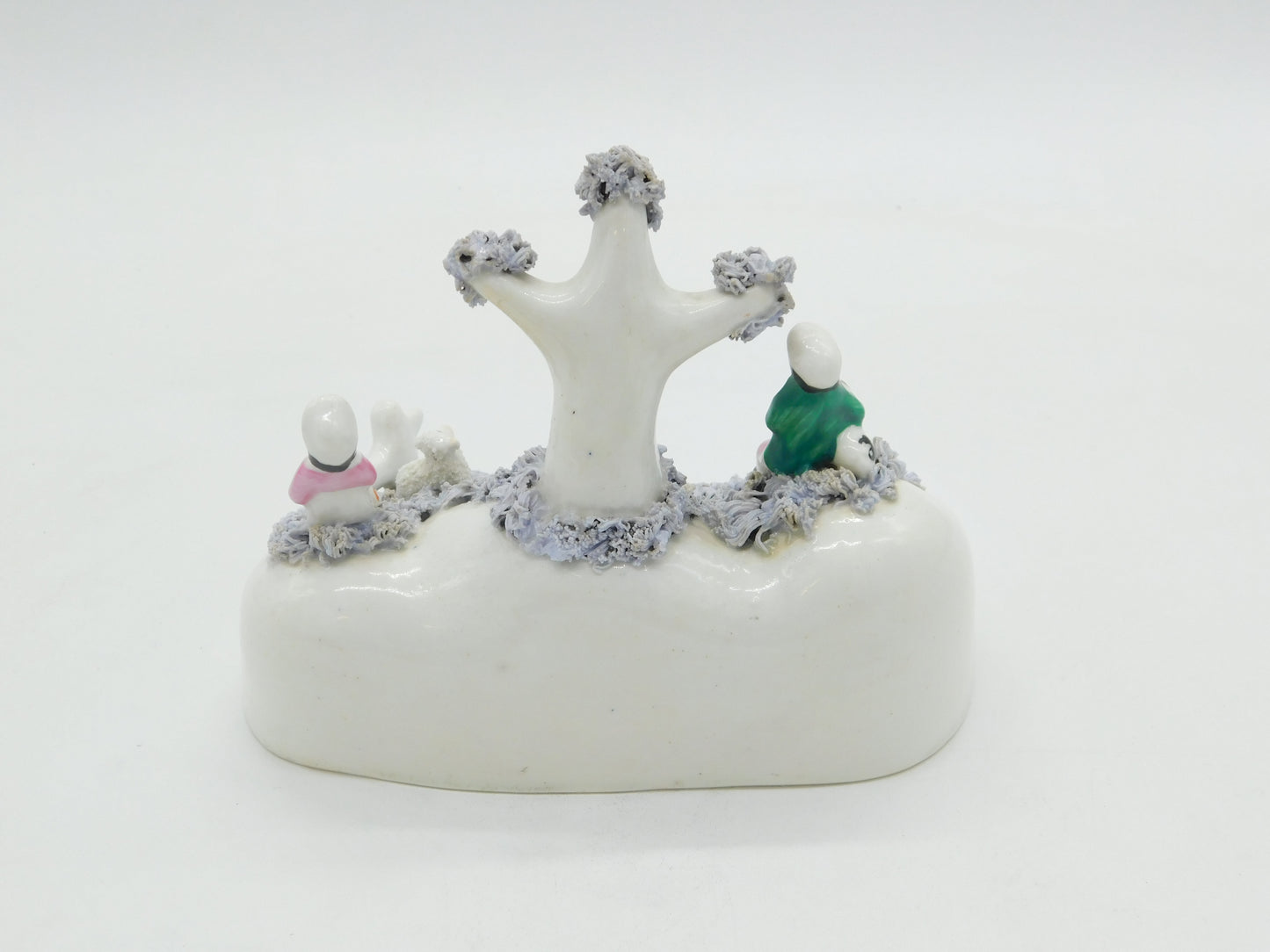 19th Century Staffordshire Porcelaneous Shepherd & Sheep Figure Group Antique Georgian