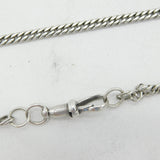 19th Century Sterling Silver Long Guard Muff Chain Necklace 160cm Antique c1860