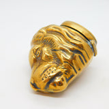Victorian Brass Novelty Lion Head Vesta Case Antique c1860