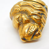 Victorian Brass Novelty Lion Head Vesta Case Antique c1860