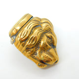 Victorian Brass Novelty Lion Head Vesta Case Antique c1860