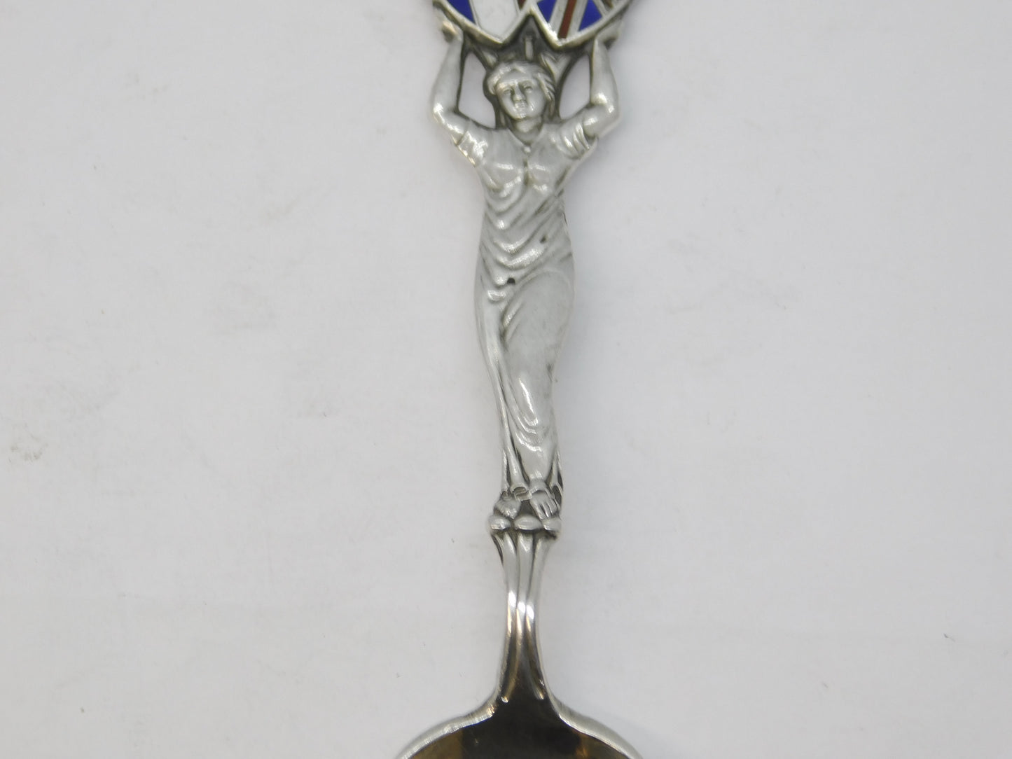 Edwardian Sterling Silver Enamel 'Entente Cordiale' Spoon Antique 1907 Chester