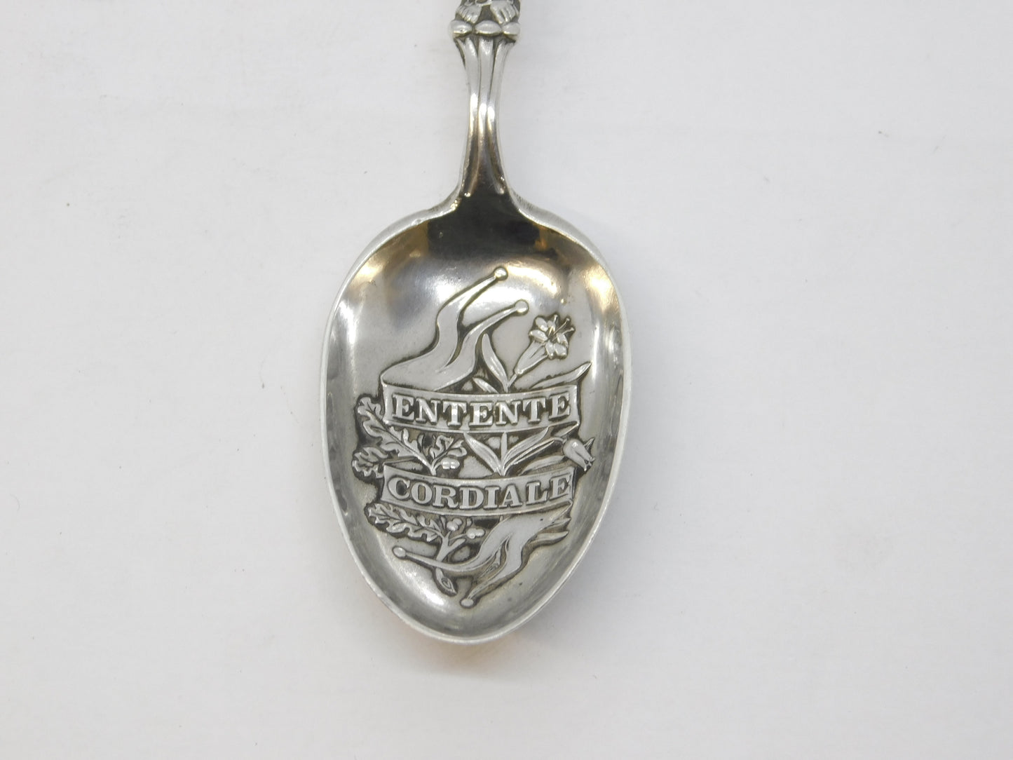 Edwardian Sterling Silver Enamel 'Entente Cordiale' Spoon Antique 1907 Chester