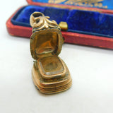 Victorian Rolled Gold Opening Mourning Fob With Carnelian Seal Antique c1860