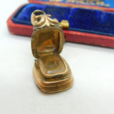 Victorian Rolled Gold Opening Mourning Fob With Carnelian Seal Antique c1860