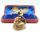 Victorian Rolled Gold Opening Mourning Fob With Carnelian Seal Antique c1860