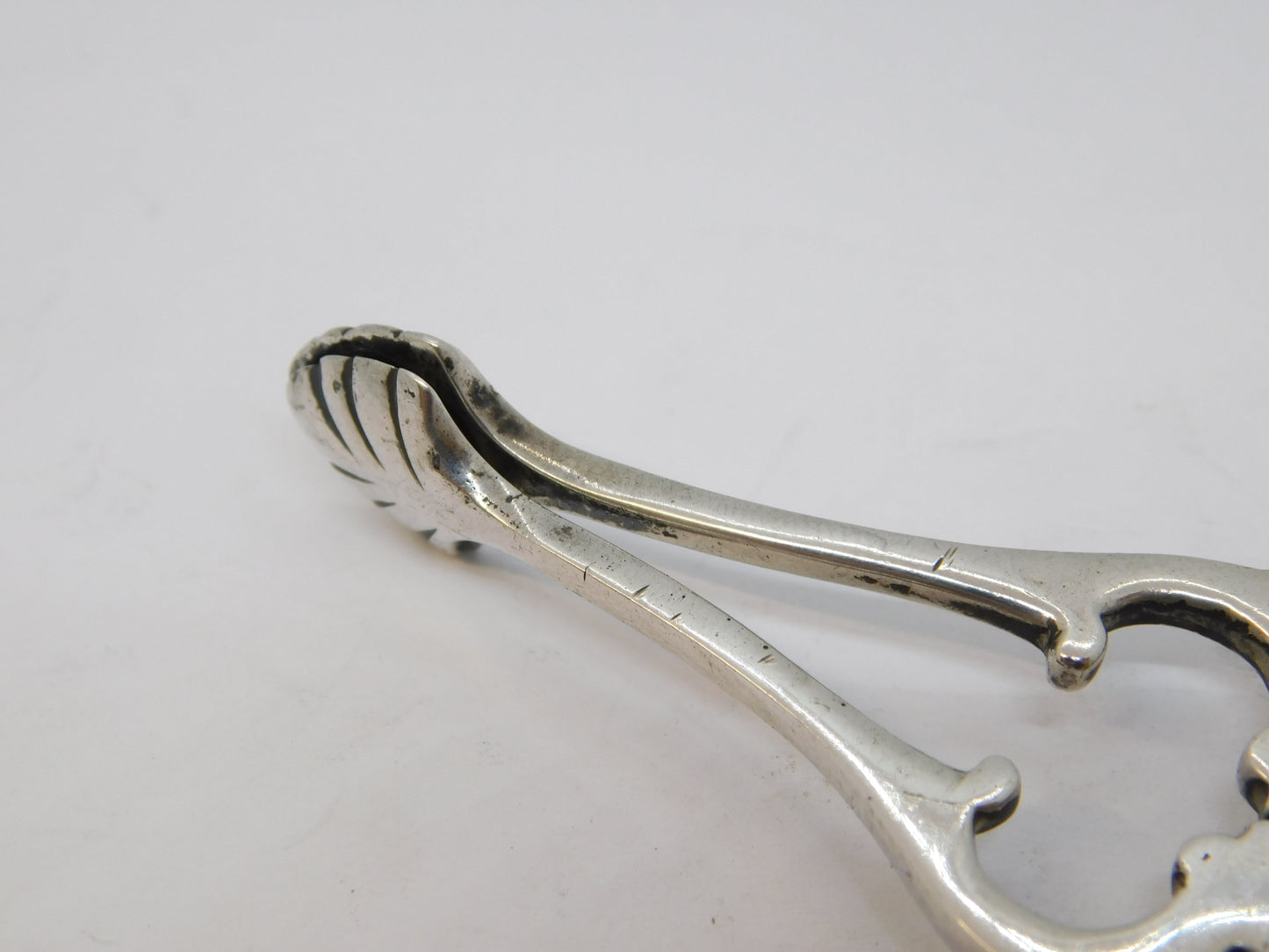 Sterling Silver Shell Bowl Sugar Nips Antique 1911 Sheffield Art Deco