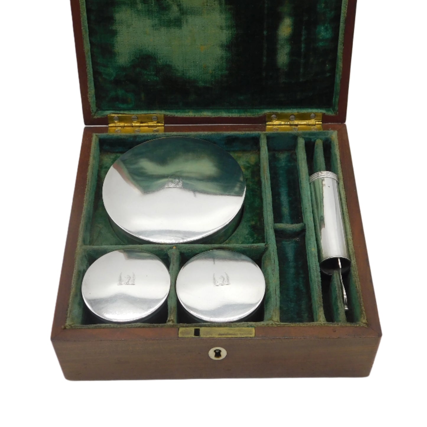 Boxed George III Sterling Silver Gents Four-Part Vanity Set Antique 1798 London