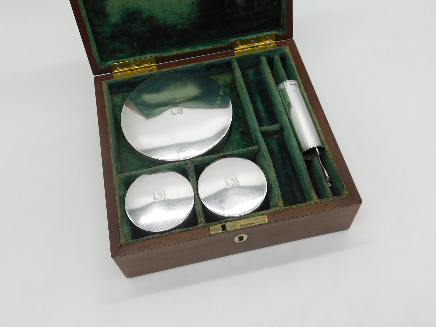 Boxed George III Sterling Silver Gents Four-Part Vanity Set Antique 1798 London
