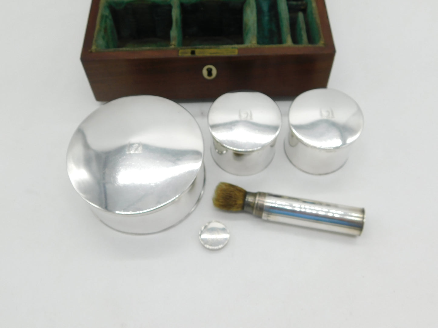 Boxed George III Sterling Silver Gents Four-Part Vanity Set Antique 1798 London