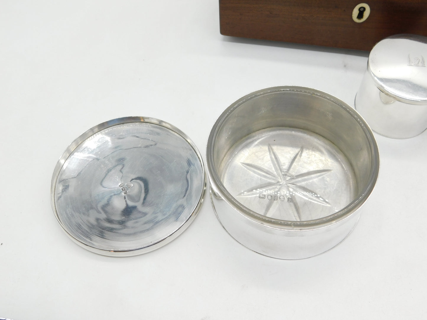 Boxed George III Sterling Silver Gents Four-Part Vanity Set Antique 1798 London
