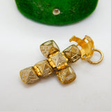 Sterling Silver Gilt Masonic Ball Cross Pendant Fob Antique c1920 Art Deco