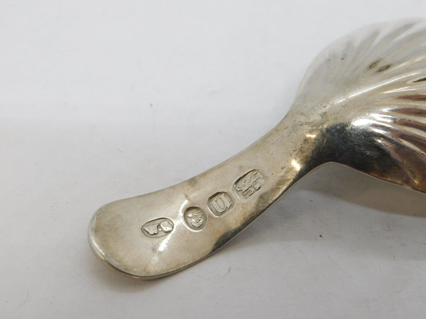 George III Sterling Silver Shell Bowl Tea Caddy Spoon Antique 1788 London