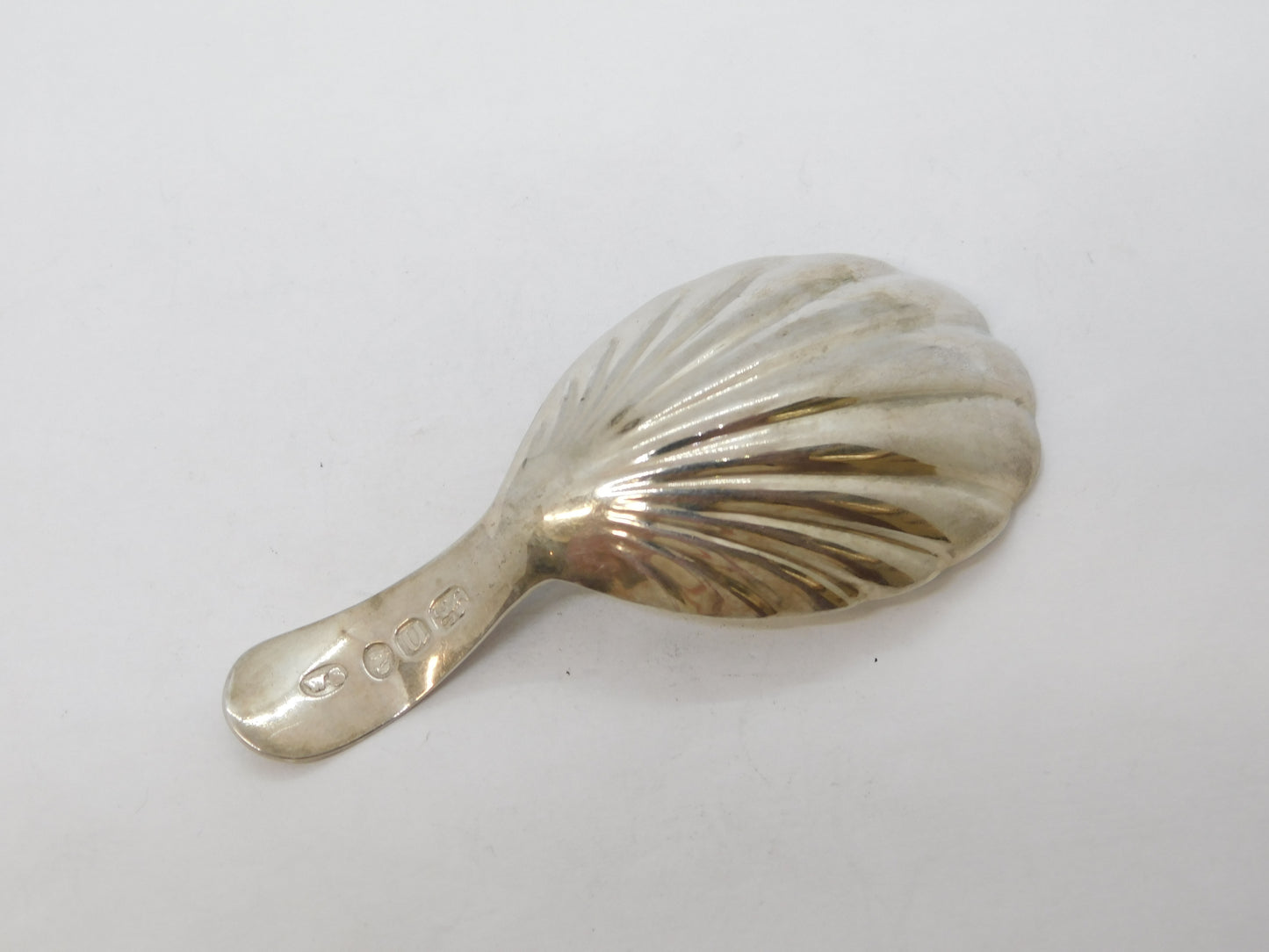George III Sterling Silver Shell Bowl Tea Caddy Spoon Antique 1788 London
