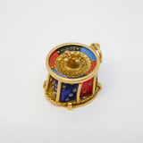 9ct Yellow Gold Enamel Roulette Wheel & Dice Gambling Charm Vintage 1964 Birmingham